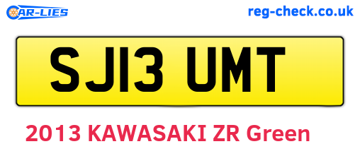 SJ13UMT are the vehicle registration plates.