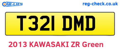 T321DMD are the vehicle registration plates.