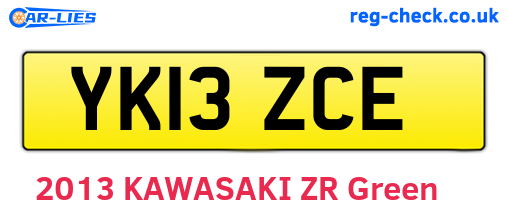 YK13ZCE are the vehicle registration plates.