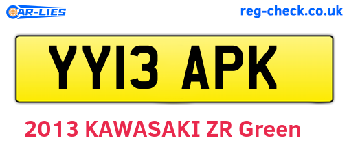 YY13APK are the vehicle registration plates.