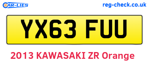 YX63FUU are the vehicle registration plates.