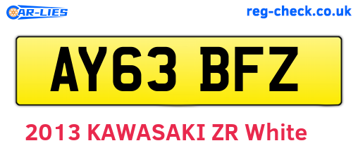 AY63BFZ are the vehicle registration plates.
