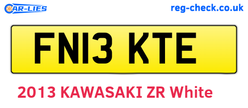 FN13KTE are the vehicle registration plates.