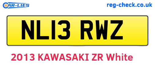 NL13RWZ are the vehicle registration plates.