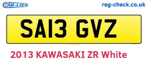 SA13GVZ are the vehicle registration plates.