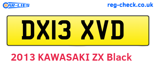 DX13XVD are the vehicle registration plates.