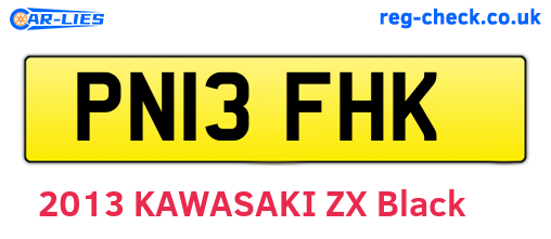 PN13FHK are the vehicle registration plates.