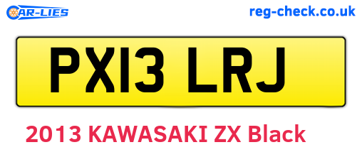 PX13LRJ are the vehicle registration plates.