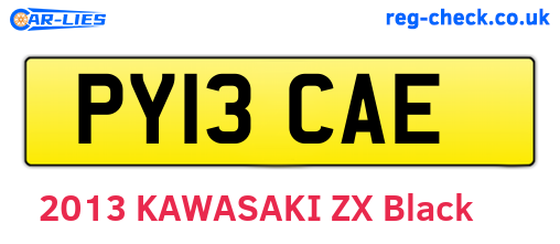 PY13CAE are the vehicle registration plates.