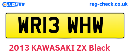 WR13WHW are the vehicle registration plates.