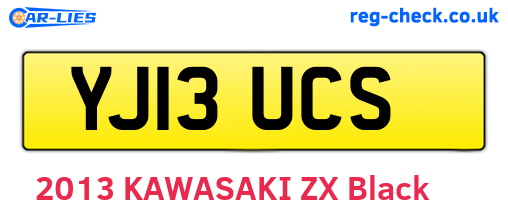 YJ13UCS are the vehicle registration plates.