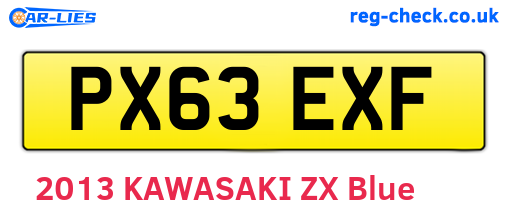 PX63EXF are the vehicle registration plates.