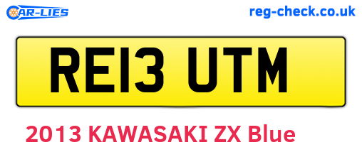 RE13UTM are the vehicle registration plates.