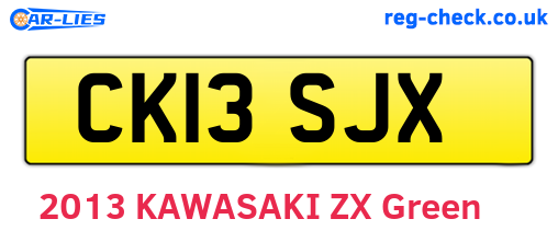 CK13SJX are the vehicle registration plates.