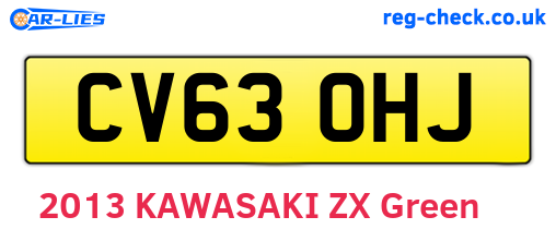 CV63OHJ are the vehicle registration plates.