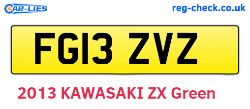 FG13ZVZ are the vehicle registration plates.