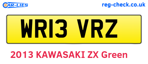 WR13VRZ are the vehicle registration plates.