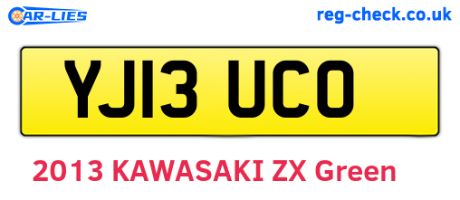 YJ13UCO are the vehicle registration plates.