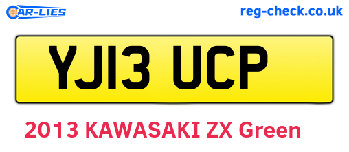 YJ13UCP are the vehicle registration plates.