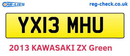 YX13MHU are the vehicle registration plates.