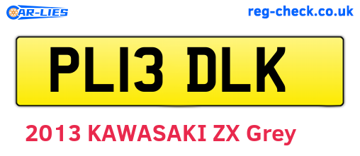 PL13DLK are the vehicle registration plates.