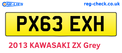 PX63EXH are the vehicle registration plates.