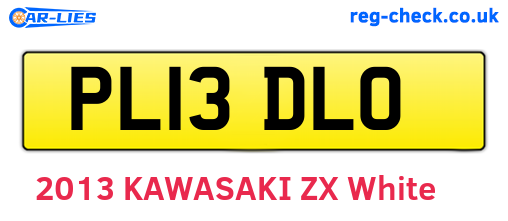 PL13DLO are the vehicle registration plates.
