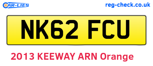 NK62FCU are the vehicle registration plates.