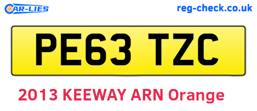 PE63TZC are the vehicle registration plates.