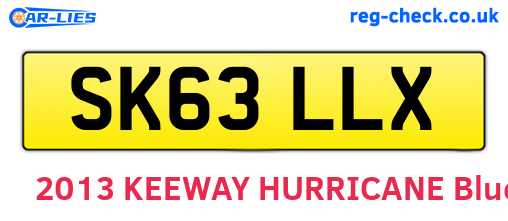 SK63LLX are the vehicle registration plates.