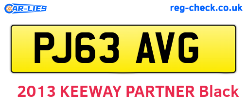PJ63AVG are the vehicle registration plates.