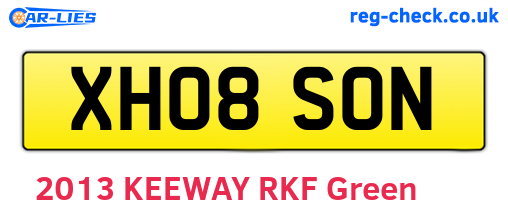XH08SON are the vehicle registration plates.