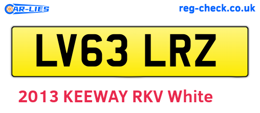LV63LRZ are the vehicle registration plates.