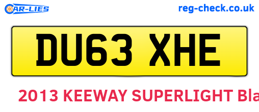 DU63XHE are the vehicle registration plates.