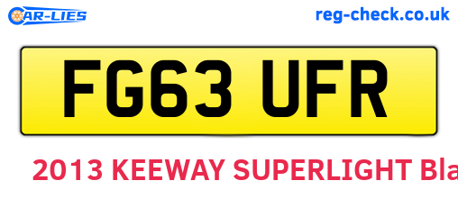 FG63UFR are the vehicle registration plates.
