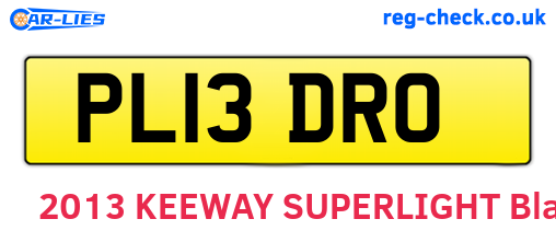 PL13DRO are the vehicle registration plates.