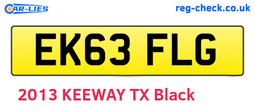 EK63FLG are the vehicle registration plates.