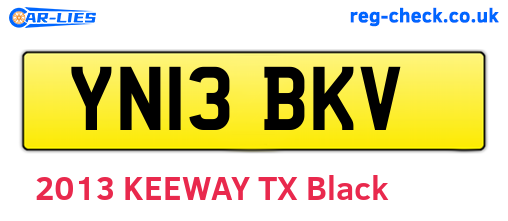 YN13BKV are the vehicle registration plates.
