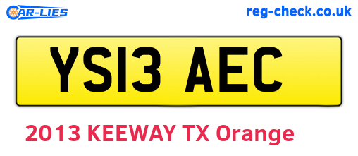 YS13AEC are the vehicle registration plates.