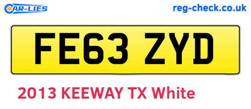 FE63ZYD are the vehicle registration plates.