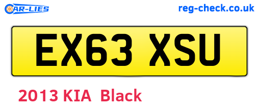 EX63XSU are the vehicle registration plates.