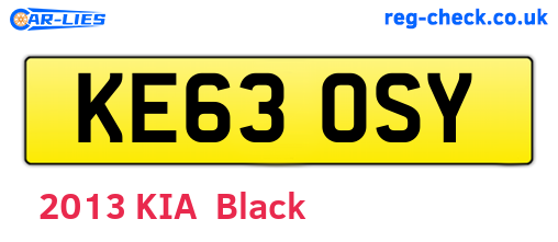 KE63OSY are the vehicle registration plates.