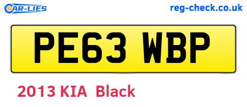 PE63WBP are the vehicle registration plates.