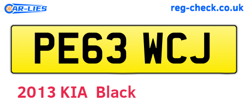 PE63WCJ are the vehicle registration plates.