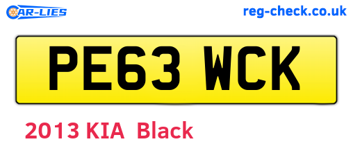 PE63WCK are the vehicle registration plates.