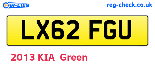 LX62FGU are the vehicle registration plates.