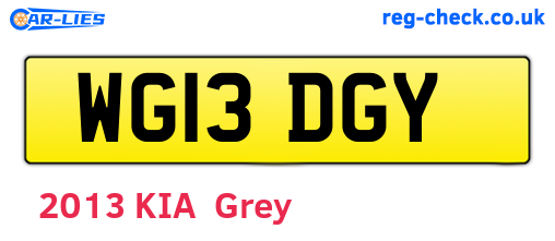 WG13DGY are the vehicle registration plates.