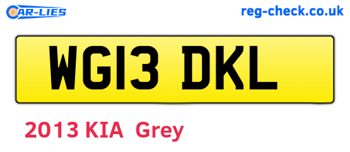 WG13DKL are the vehicle registration plates.