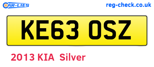 KE63OSZ are the vehicle registration plates.