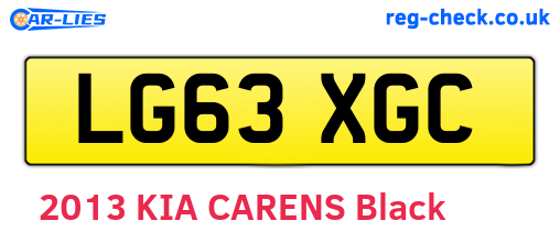 LG63XGC are the vehicle registration plates.